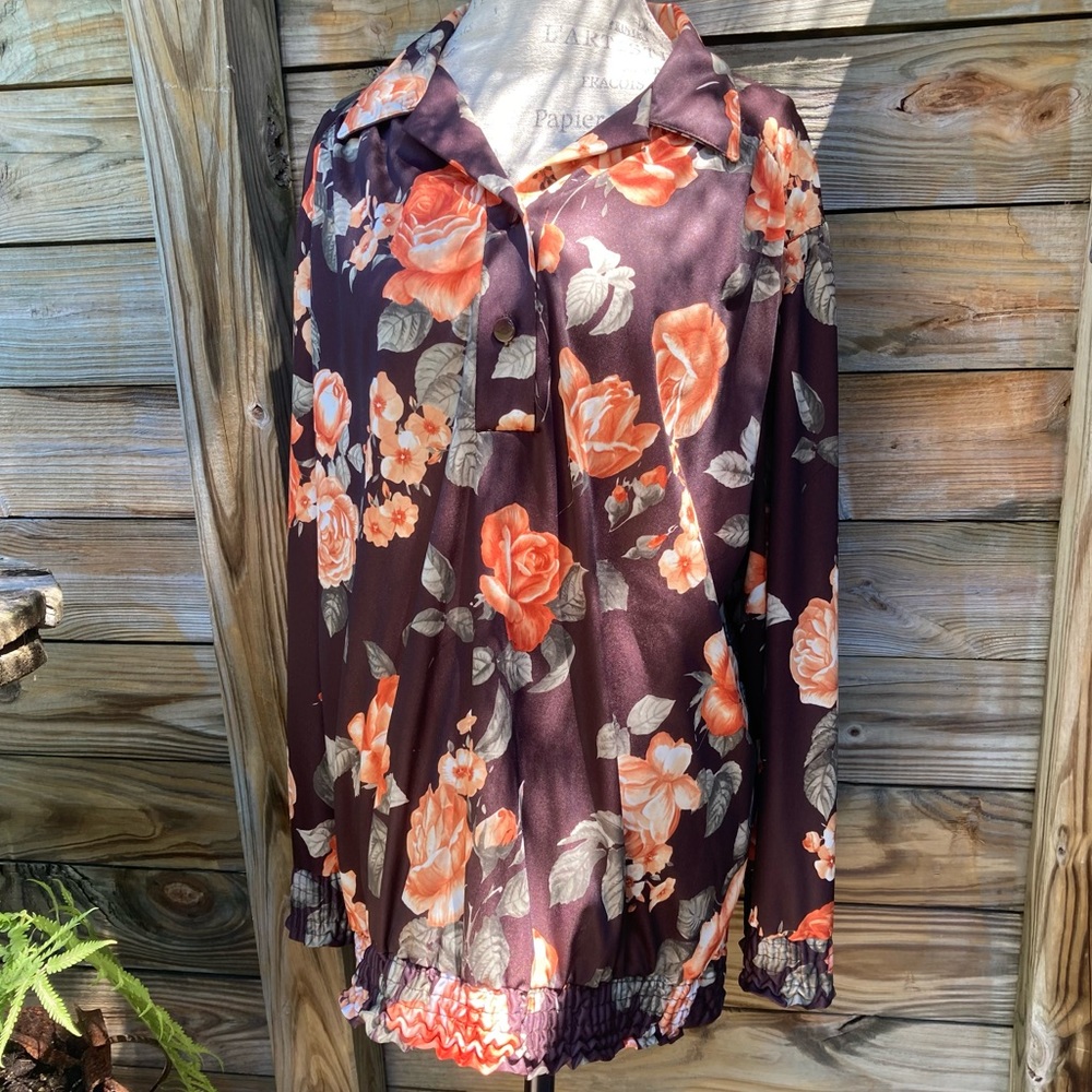 80’s Vintage Floral Plus Sized Top Size 2X